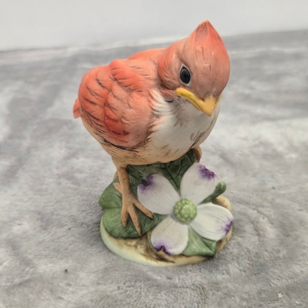 Andrea by Sadek Cardinal Bird Figurine 6350 Hand Painted Porcelain Japan Vintage